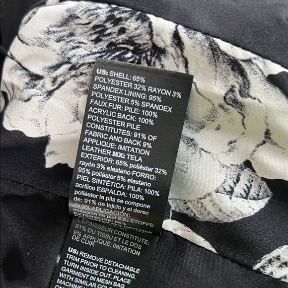 WHBM • NWT Black Fur-Collar Pea Coat - Picture 9 of 10